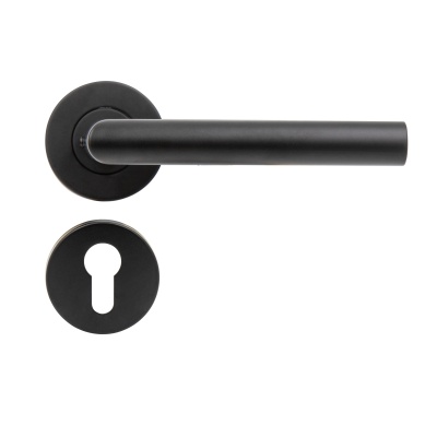 Комплект ручек dormakaba Pure 8906 для сплошных дверей на розетке, шток 8 мм, черный